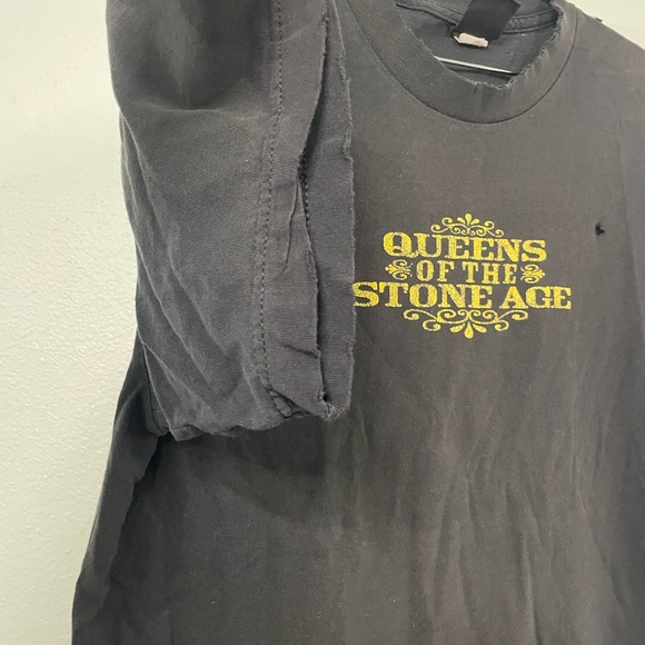 VTG Giant tag distressed black Queens of the Stone Age graphic band tee sz M - Picture 4 of 12
